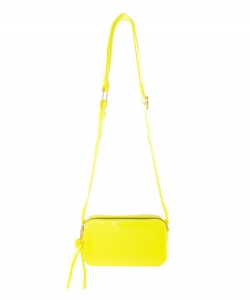 Solid Neon Rectangular Jelly Bag with Tassel 6470 YELLOW